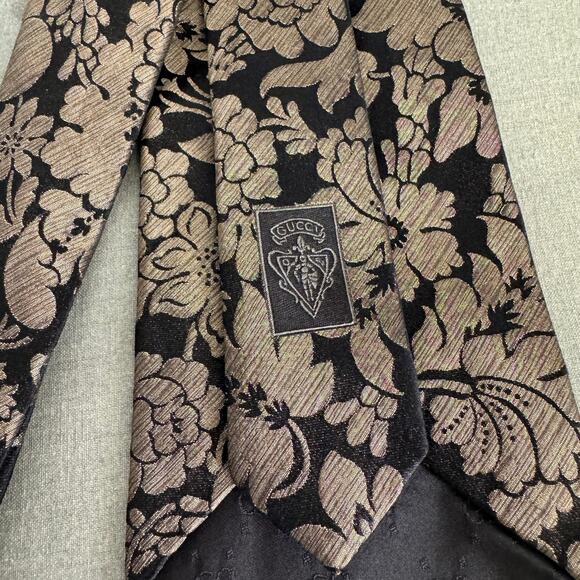 Gucci floral damask silk tie - Picture 3 of 8